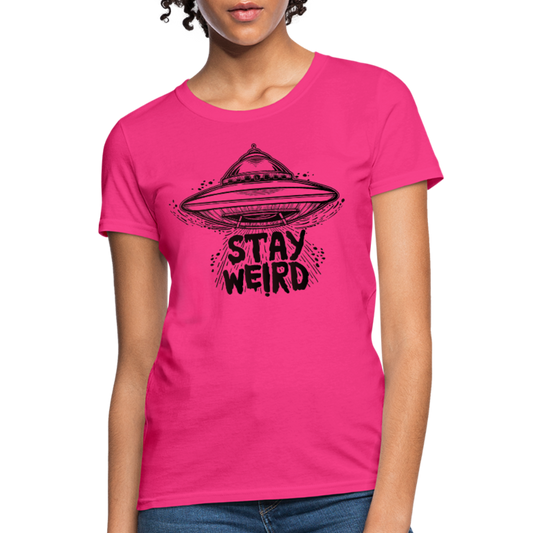 Stay Weird Tee - fuchsia